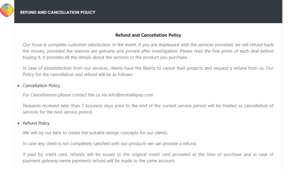 Mohalla Tech Private Limited Refund Policy